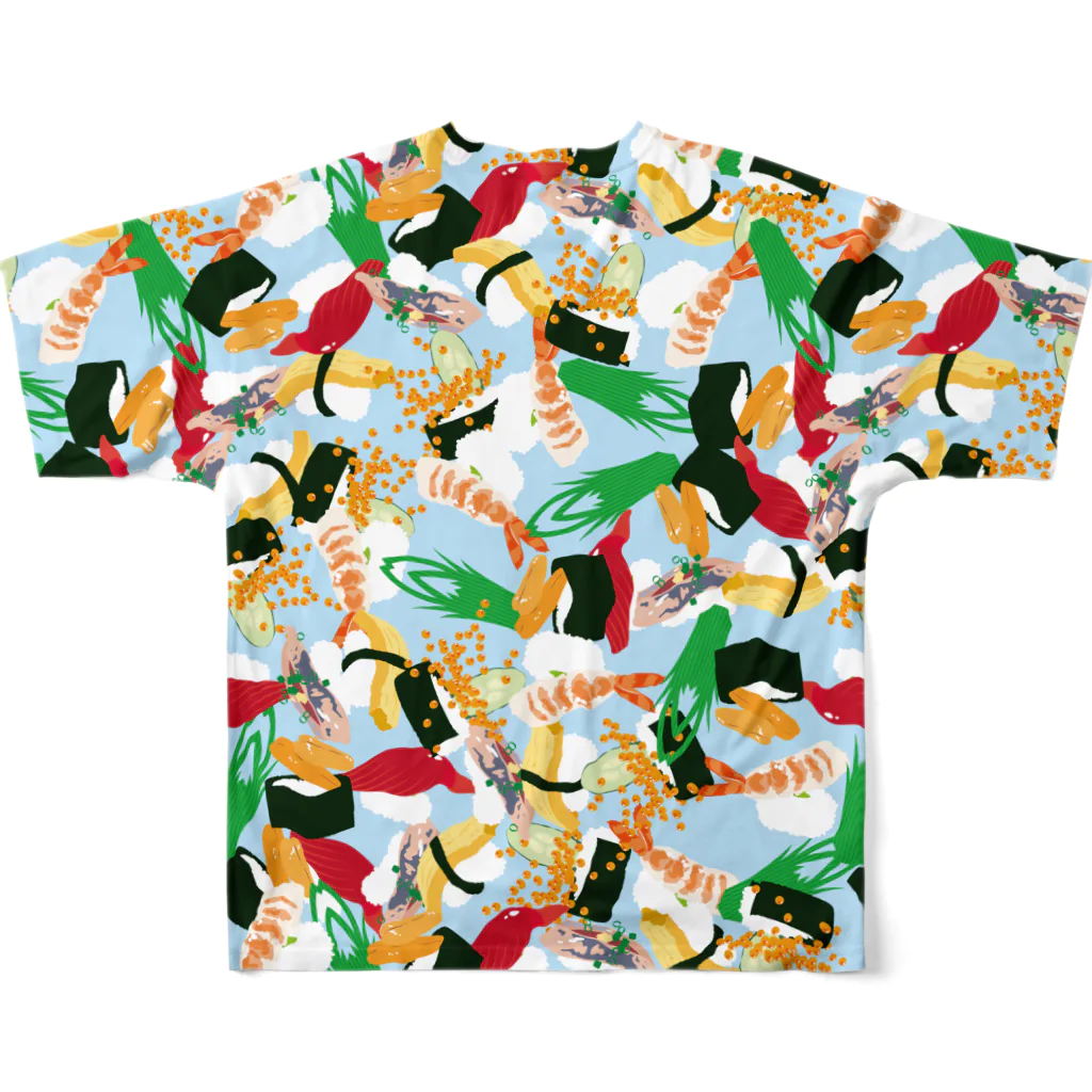 日下田のフォーリング寿司 フルグラフィックTシャツの背面