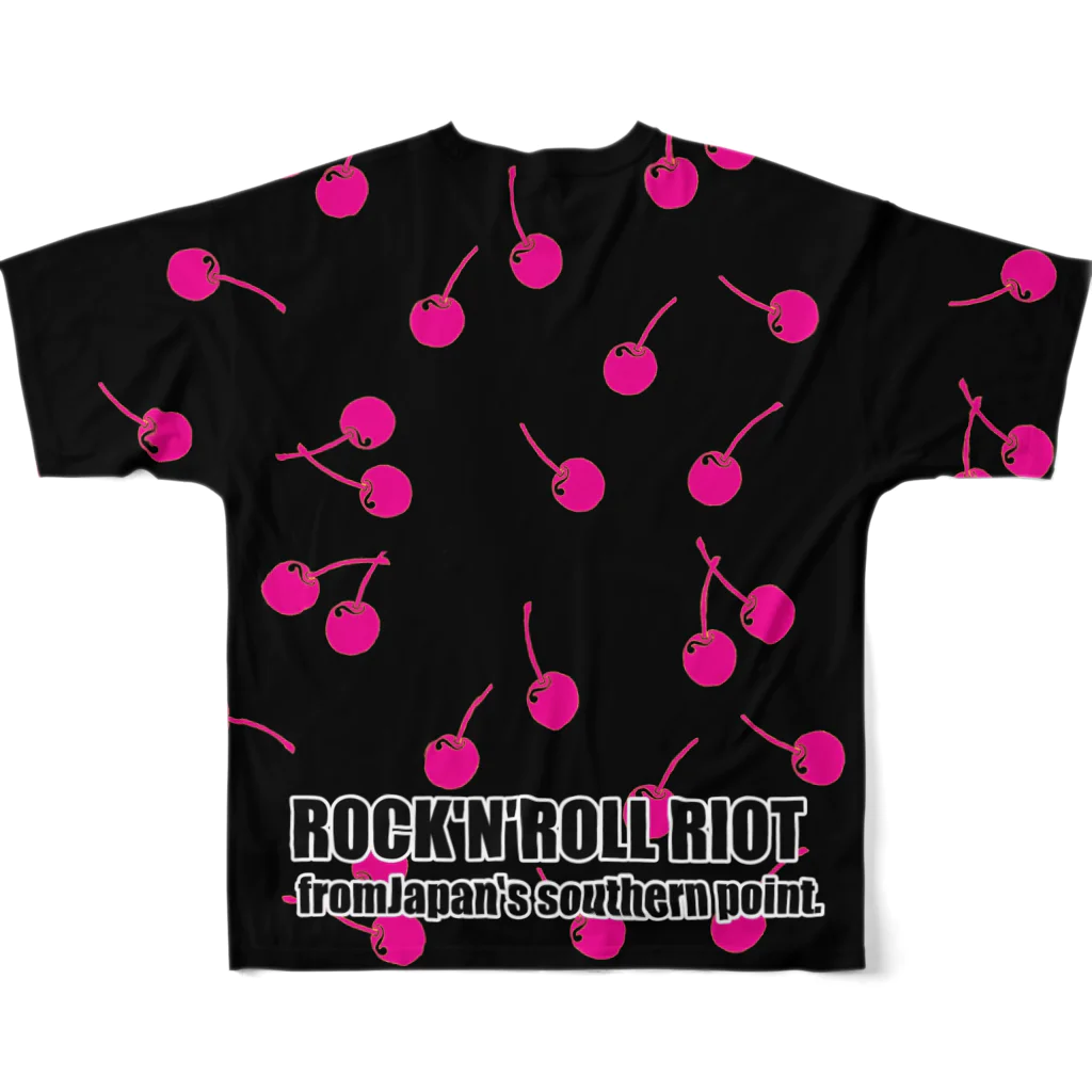 シュレディンガーの嘘のBIG Cherry black All-Over Print T-Shirt :back