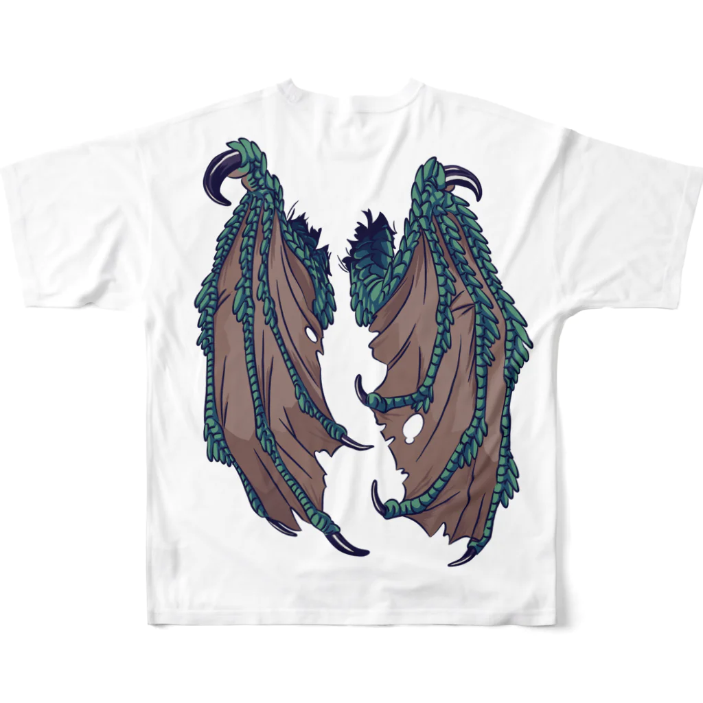 タタナ幻獣館のグリーンドラゴンTF フルグラフィックTシャツの背面
