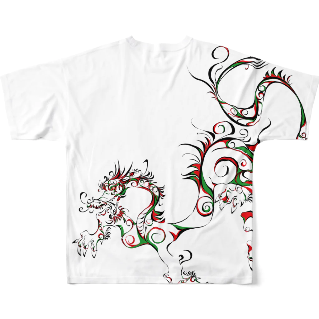 suparnaの龍　A All-Over Print T-Shirt :back