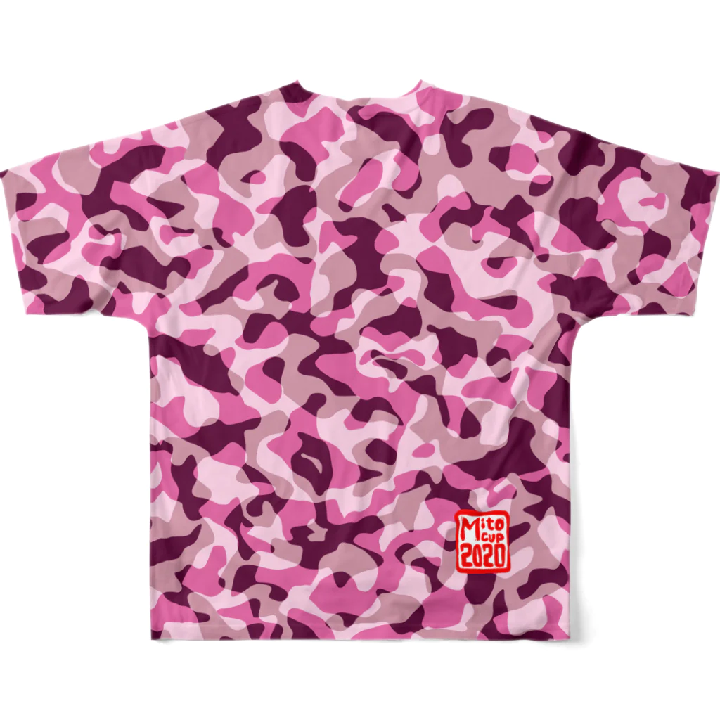 HappyGorillaのMito cup3ピンク　裏迷彩-1 All-Over Print T-Shirt :back