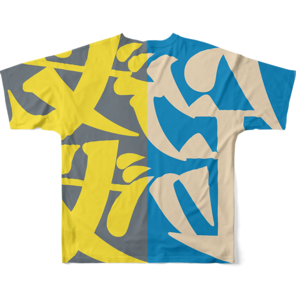 雪崩式の銭ゲバロゴ／ツートンA All-Over Print T-Shirt :back