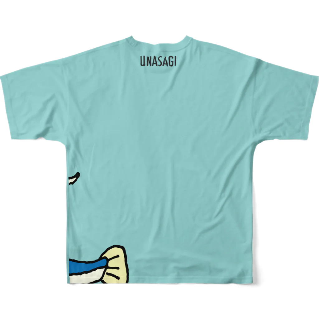 Shimitaku Shopのうなさぎ BIGプリント (Lサイズ推奨) All-Over Print T-Shirt :back