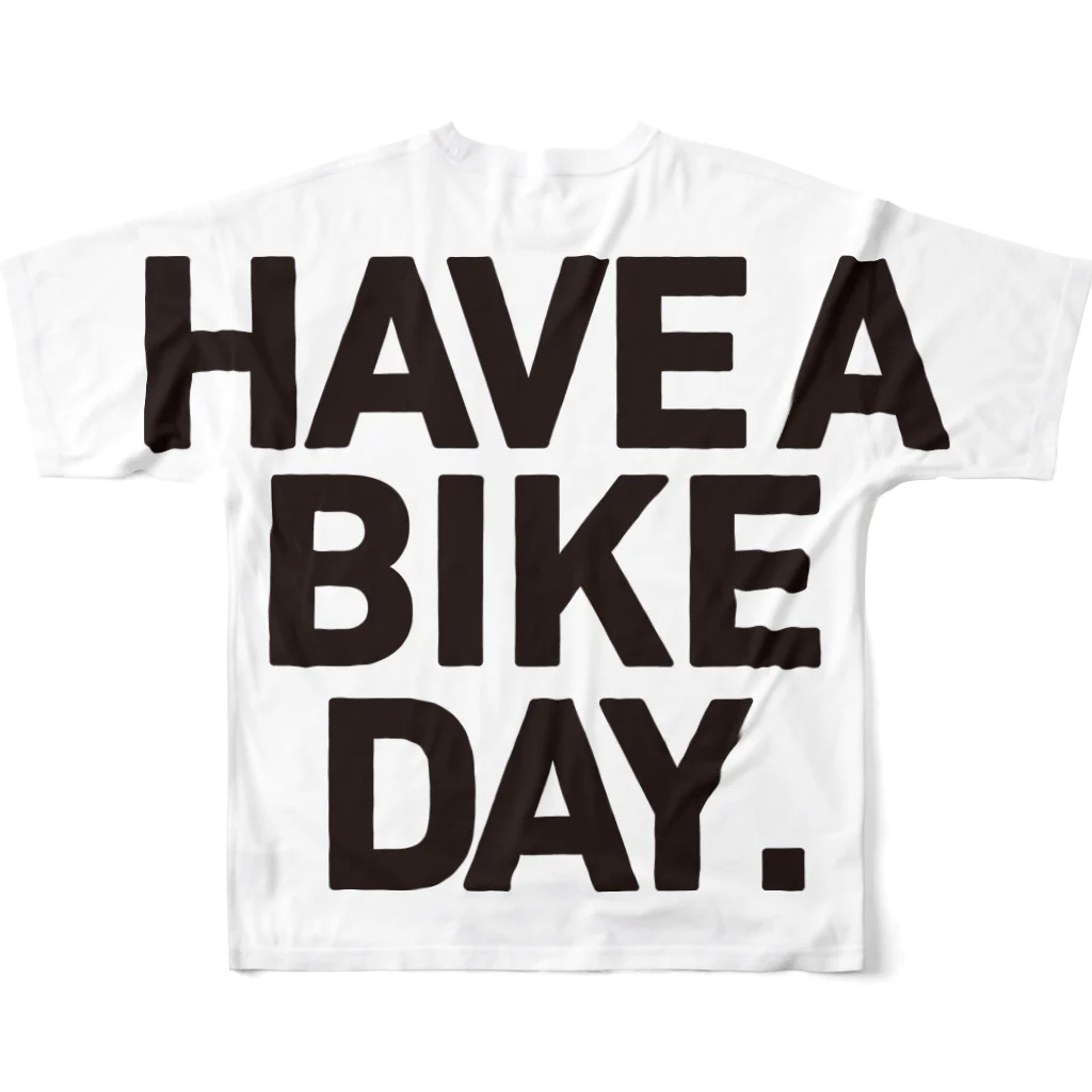 HAVE A BIKE DAY. ＠ SUZURIの『HABDロゴ 』 All-Over Print T-Shirt :back