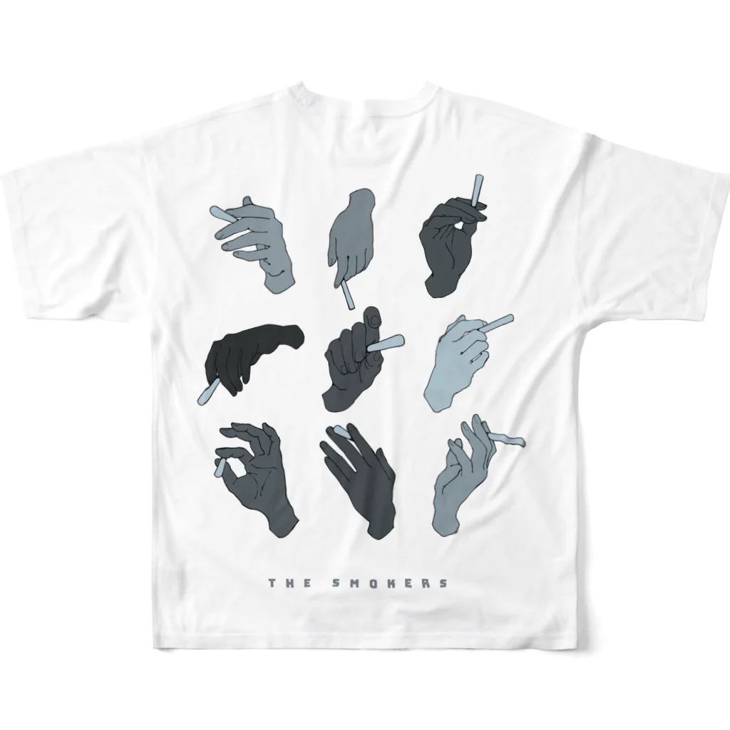 桐原のTHE SMOKER ver. blue gray フルグラフィックTシャツの背面