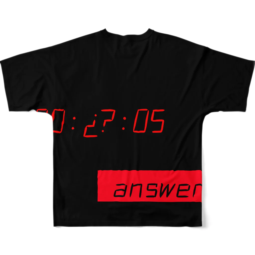 ？＆answerのTIME LIMIIT フルグラフィックTシャツの背面