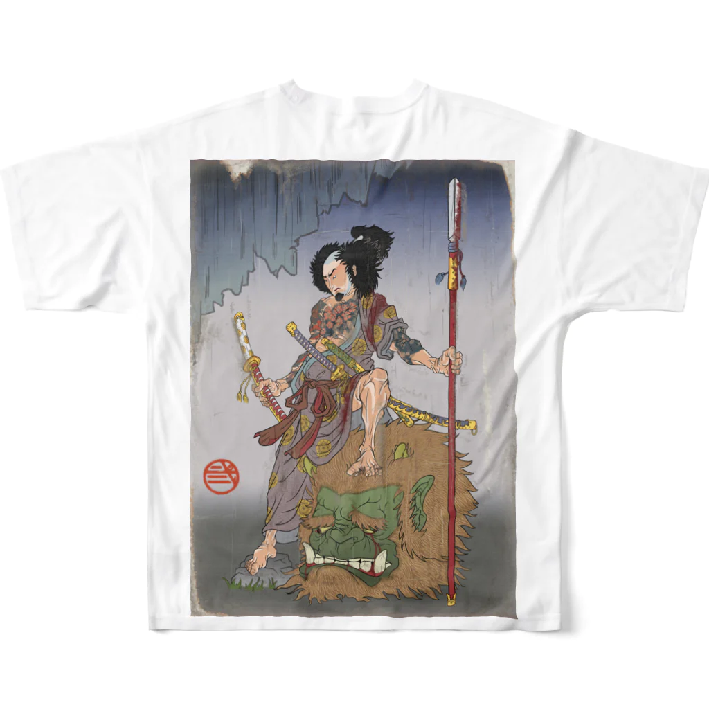 nidan-illustrationの"武者絵" All-Over Print T-Shirt :back