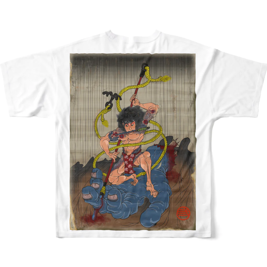 nidan-illustrationの"武者絵" 3-#2 All-Over Print T-Shirt :back