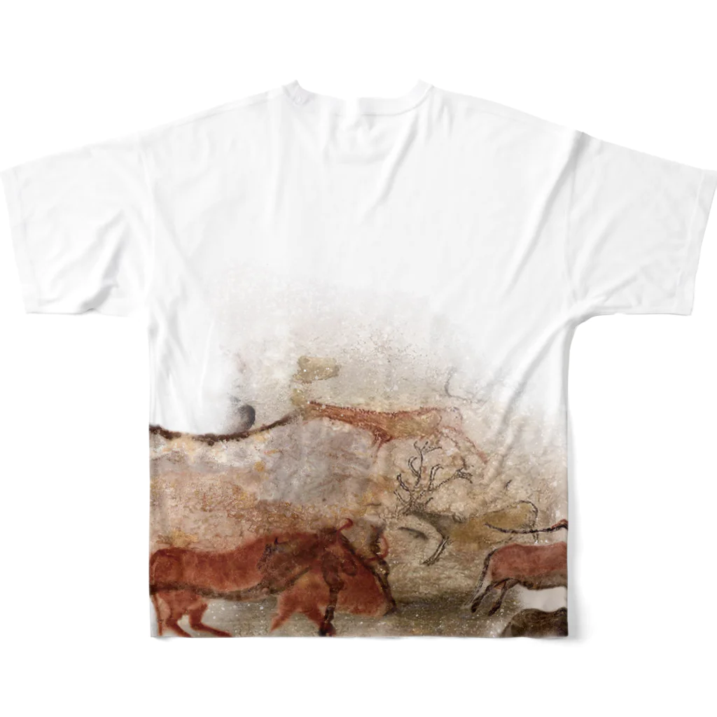 Année du lapinのGrotte de Lascaux フルグラフィックTシャツの背面