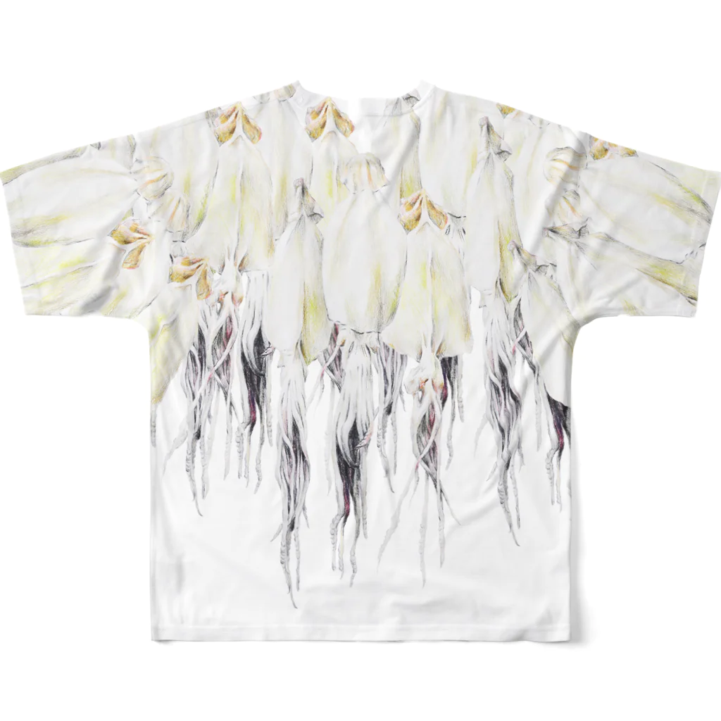 sand_ricefieldのイカ All-Over Print T-Shirt :back