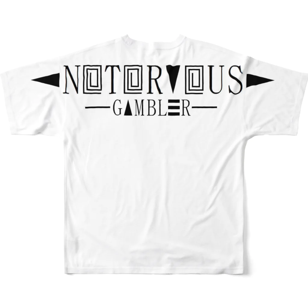 NOTORIOUS GAMBLERのアイコン フルグラフィックTシャツの背面