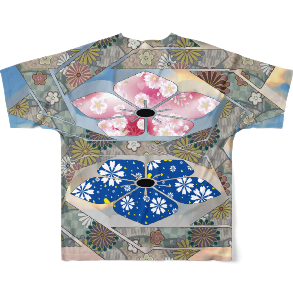 RMk→D (アールエムケード)の桔梗紋 Popカラー All-Over Print T-Shirt :back