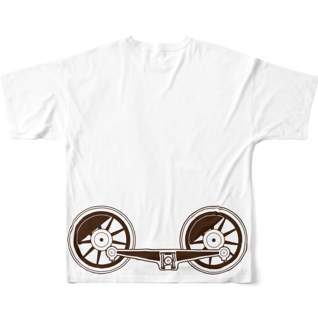 新商品PTオリジナルショップのアプト式機関車動輪 All-Over Print T-Shirt :back