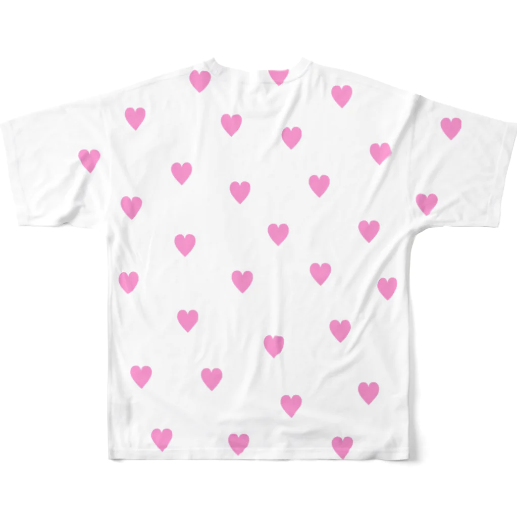 Girly*hガーリーエイチのハート総柄(pink) All-Over Print T-Shirt :back