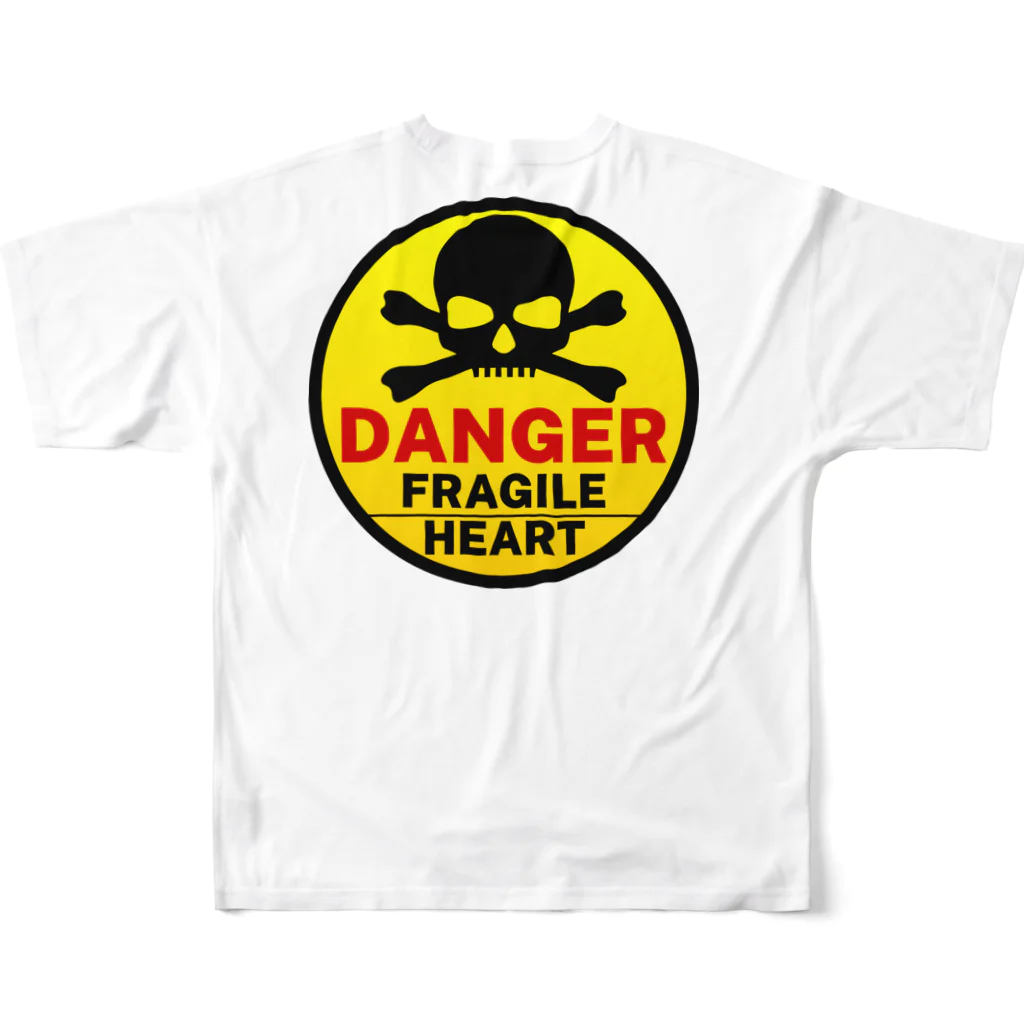 PB.DesignsのFRAGILE HEART -yellow- フルグラフィックTシャツの背面