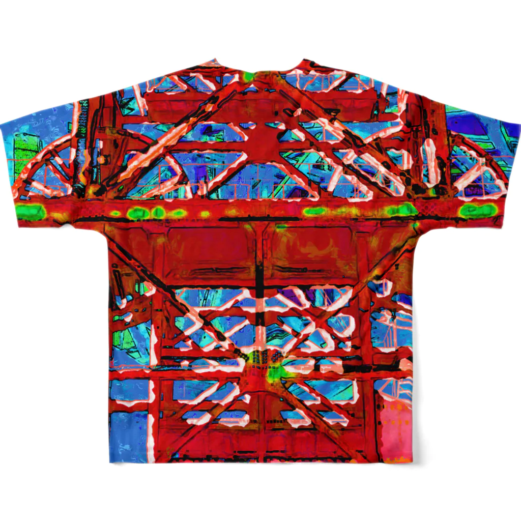 カニデザインのPsychedelic Shaft フルグラフィックTシャツの背面