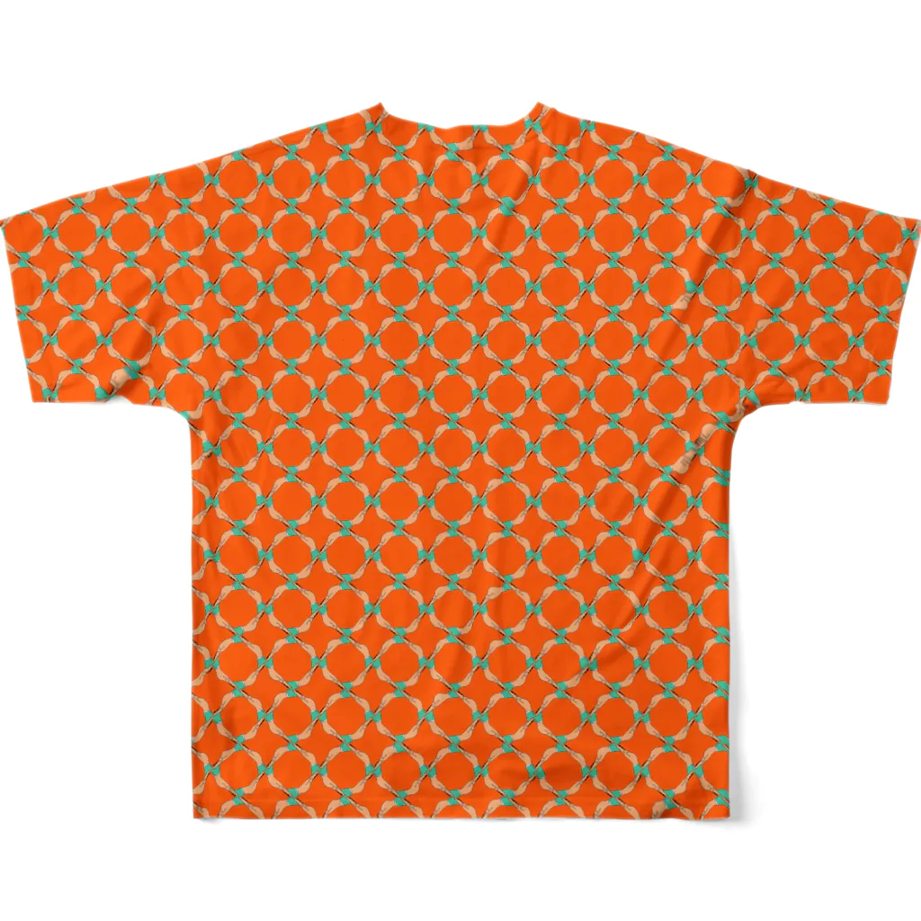 38　サンパチのちょっとちょっと【ノーマル】　オレンジ All-Over Print T-Shirt :back