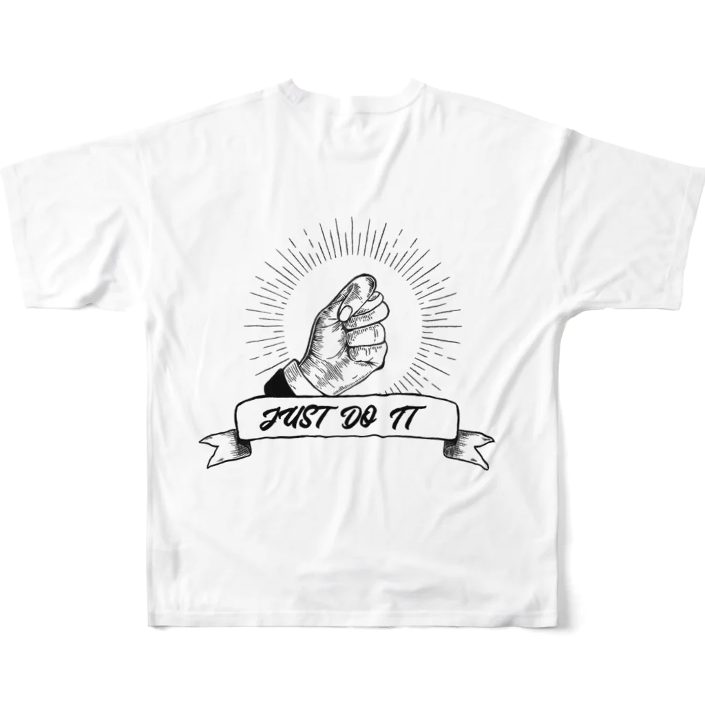 ７’s galleryのJUST DO IT フルグラフィックTシャツの背面