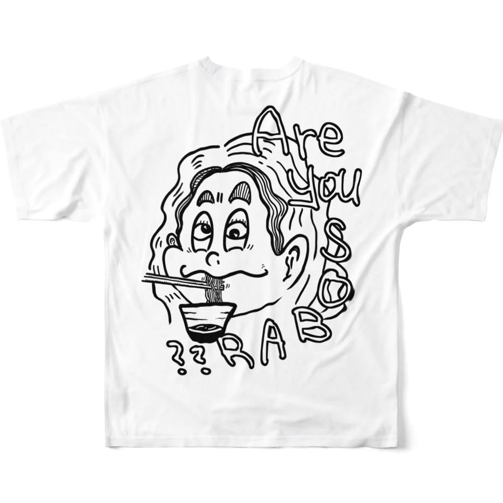 蕎麦屋de上機嫌のARE YOU SOBAR??? フルグラフィックTシャツの背面