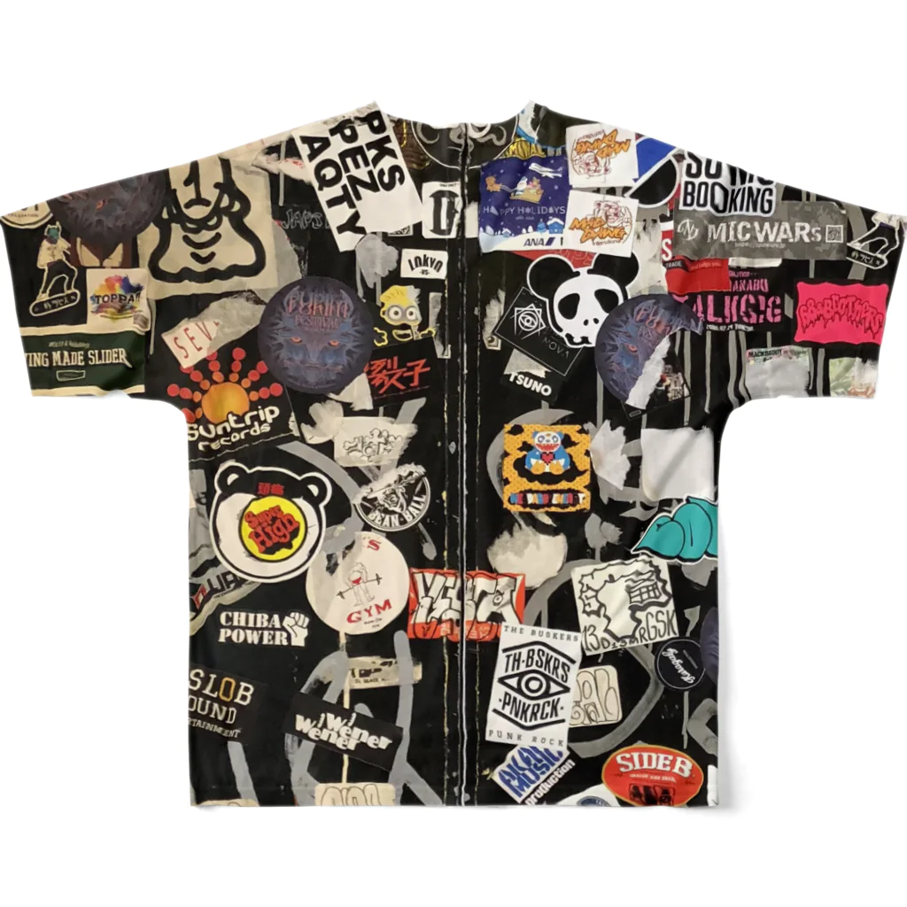 TOKYO STREET STICKERSのグラフィティ#8 All-Over Print T-Shirt :back