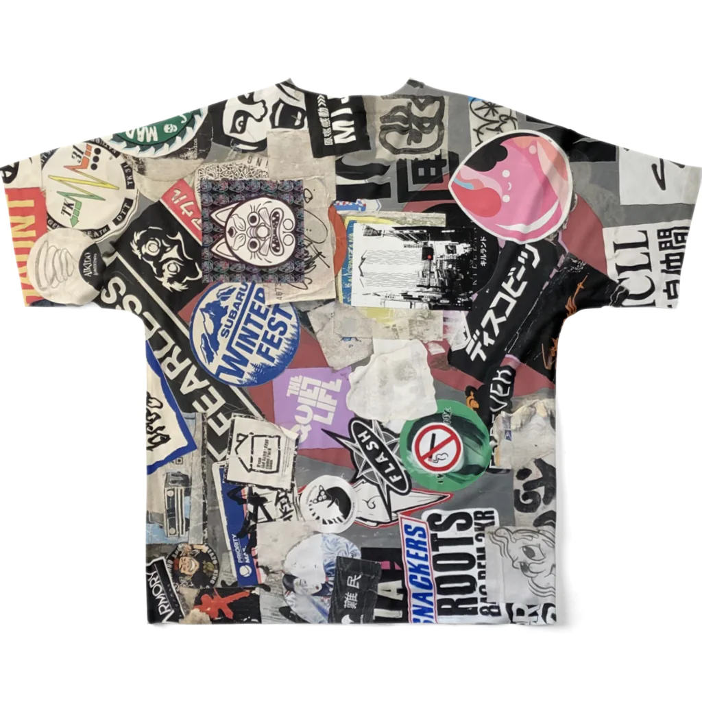 TOKYO STREET STICKERSのグラフィティ#11 All-Over Print T-Shirt :back