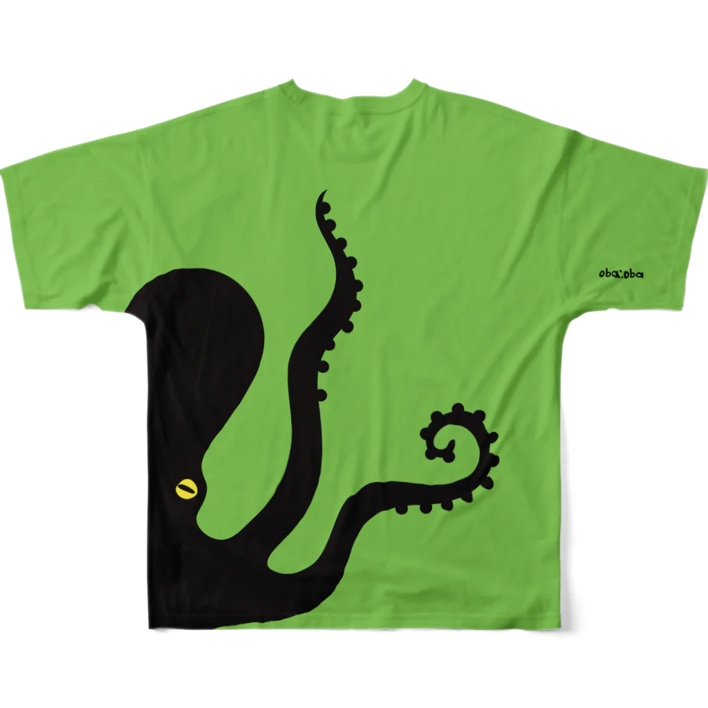 oba:obaのNO TENTACLE, NO LIFE. フルグラフィックTシャツの背面