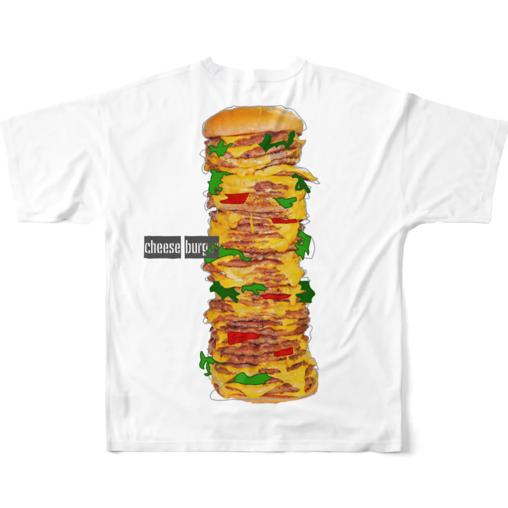 ドラゴン龍のチーズバーガーのお墓（女の子） フルグラフィックTシャツの背面