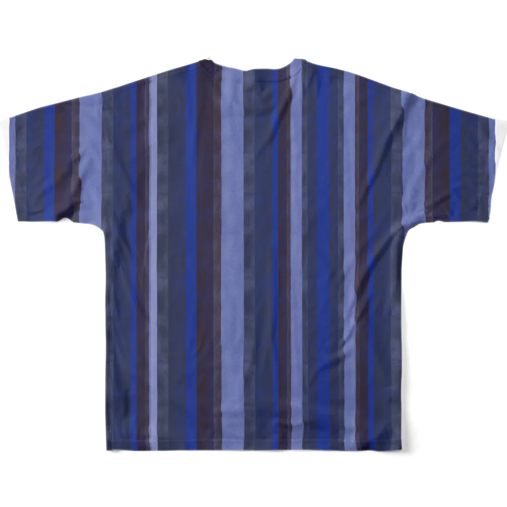 杜の魚の甚平風（青） フルグラフィックTシャツの背面