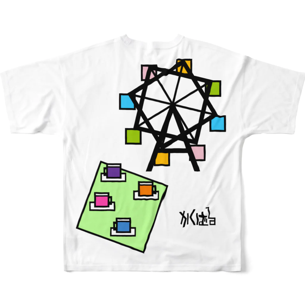 生物＝ケモノのヲ店の『かくばる』amusement park All-Over Print T-Shirt :back