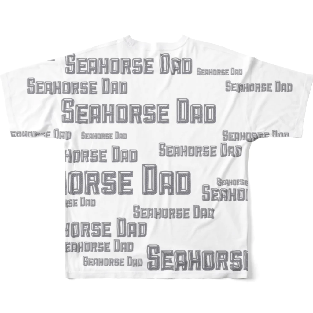 LalaHangeulのSeahorse Dad ピンク フルグラフィックTシャツの背面