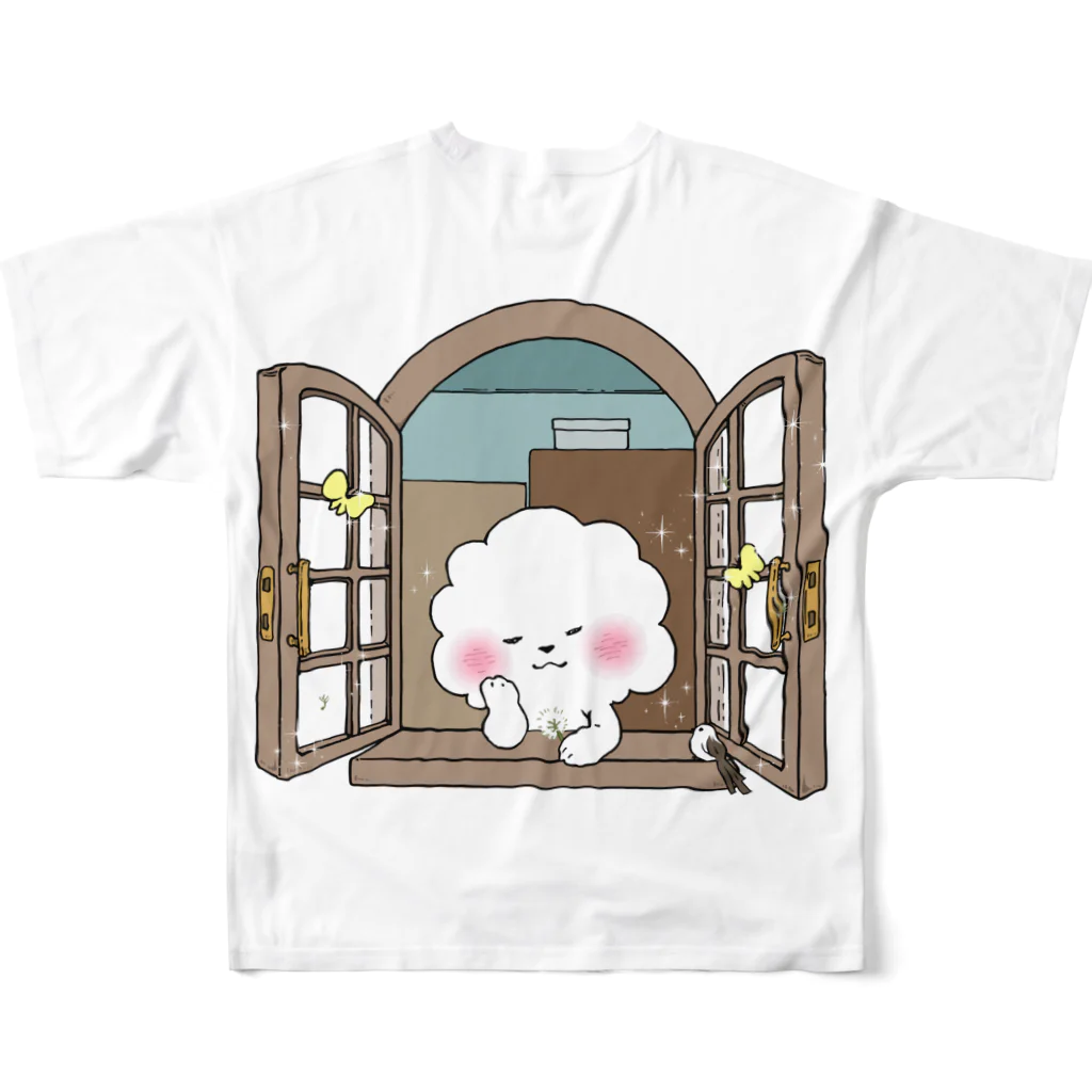 ふわふわアニマルズのわくわく。ふたり。 フルグラフィックTシャツの背面