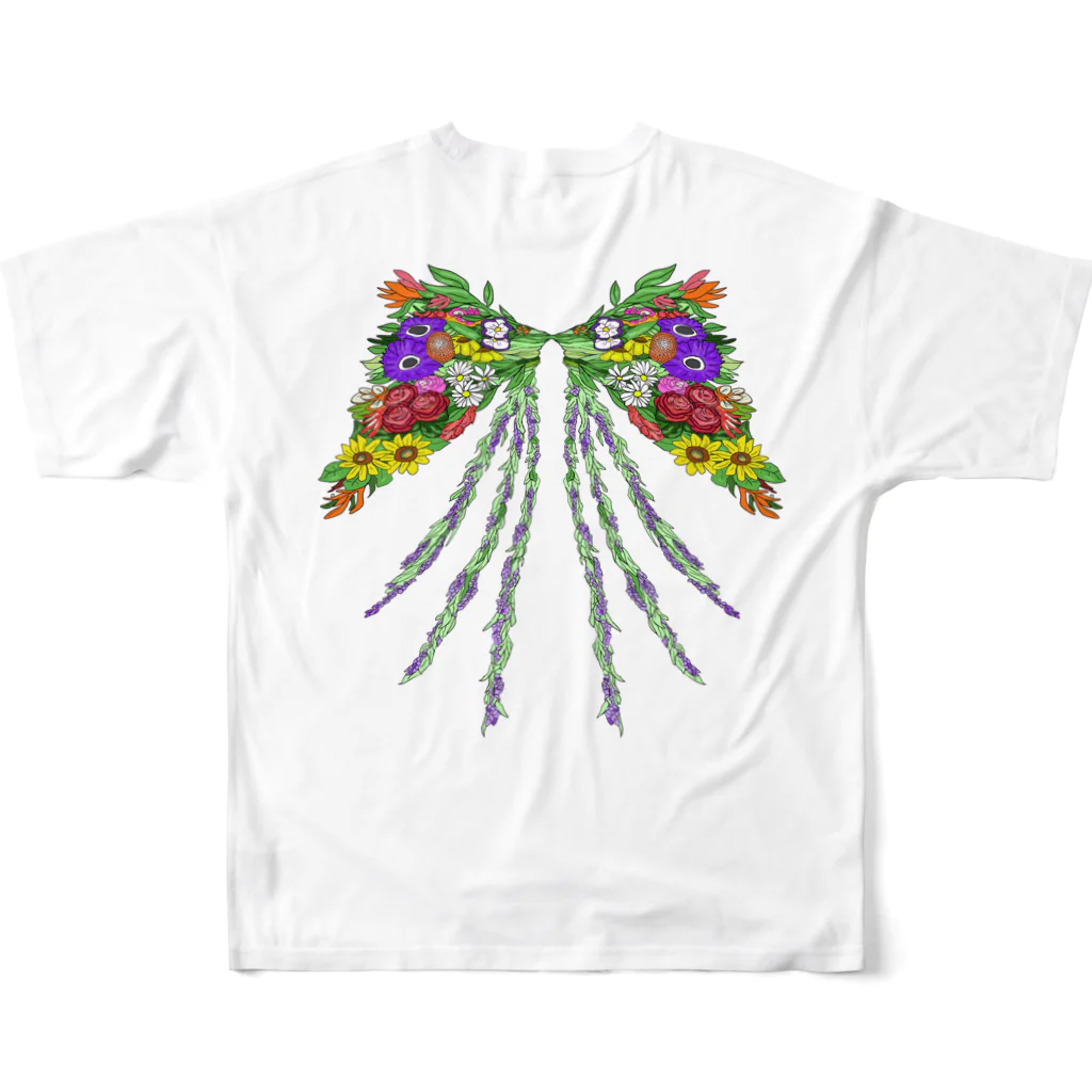 Aizen屋の花の羽根 フルグラフィックTシャツの背面