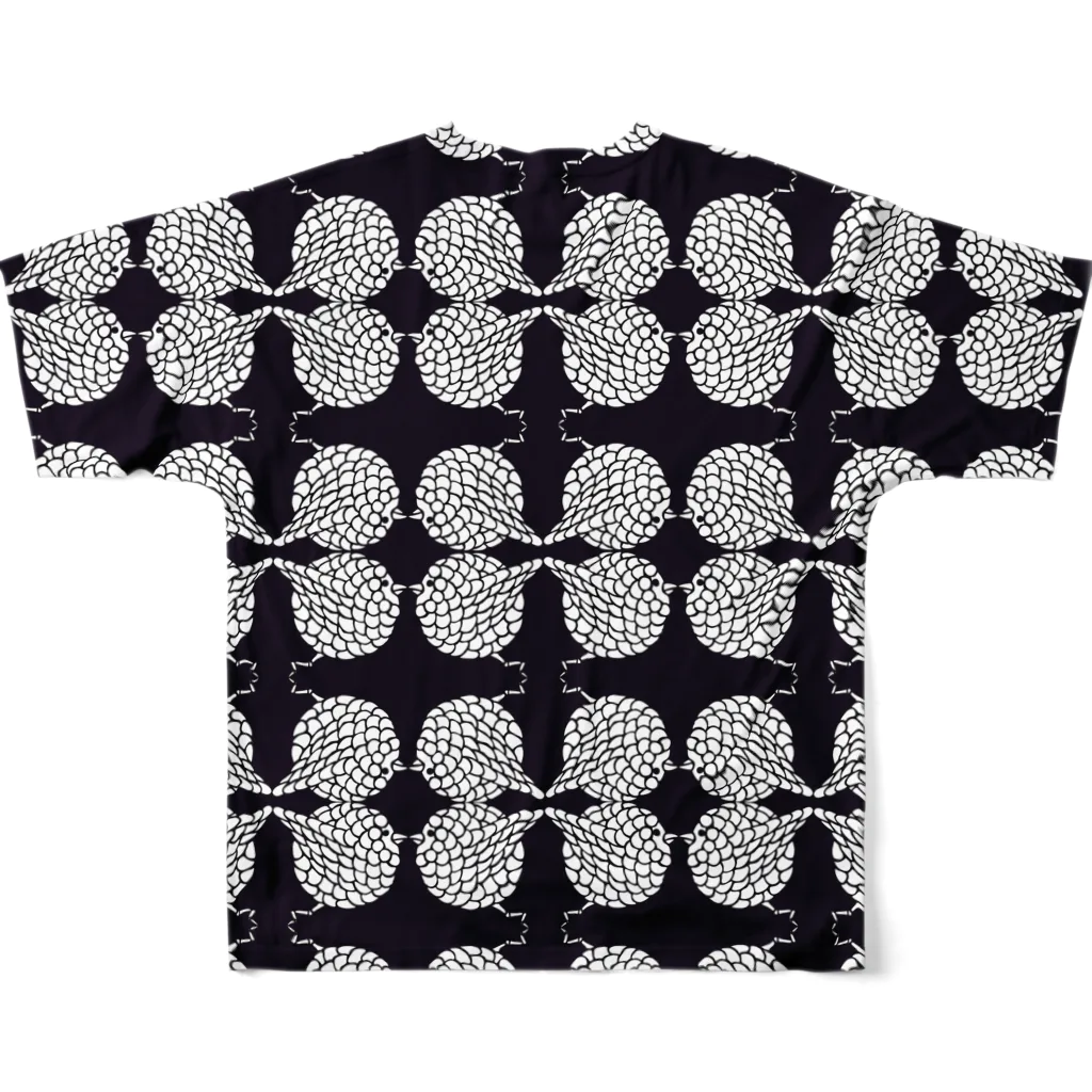 kusuda_subrowのサブロウの群れ（クロ） All-Over Print T-Shirt :back