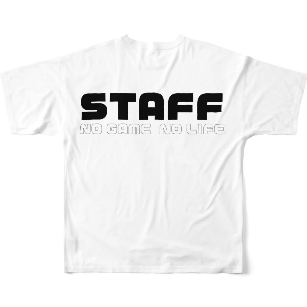 Starmine storeの【e_Starmine】STAFF NO GAME NO LIFE monochrome All-Over Print T-Shirt :back