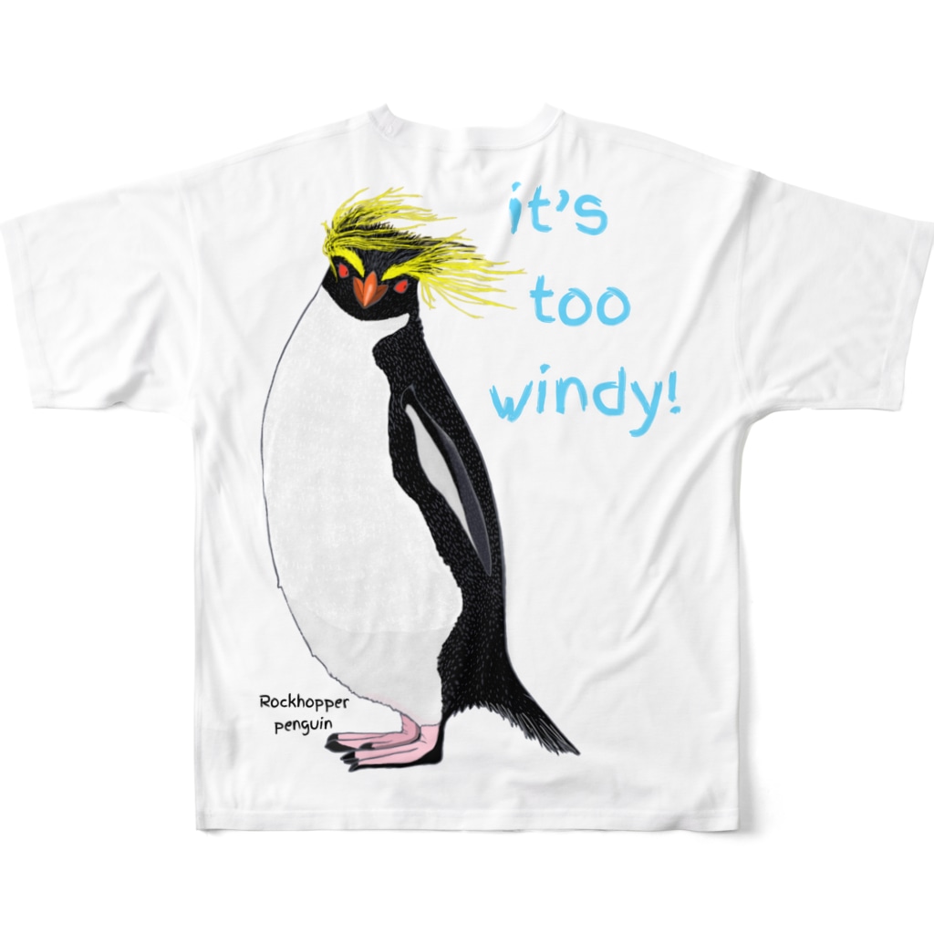 Rockhopper Penguin イワトビペンギン バックプリント All Over Print T Shirt By Lalahangeul Konohana Suzuri