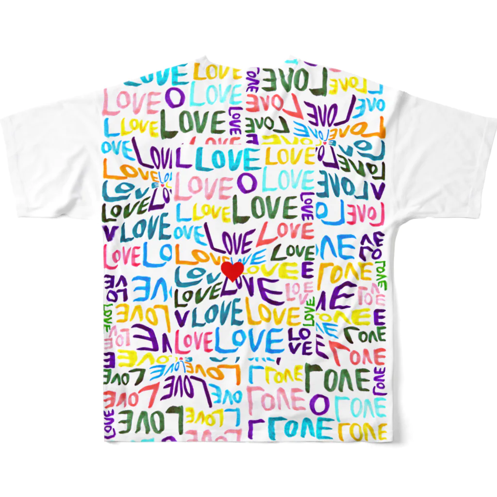 TSUBAMAILのLOVE_夢叶う_物語 フルグラフィックTシャツの背面