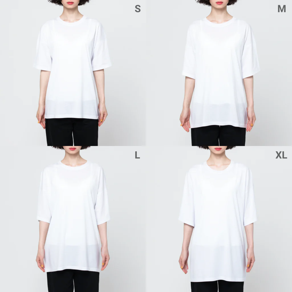 Milky Waveのご利益シリーズ／電波くんB フルグラフィックTシャツのサイズ別着用イメージ(女性)