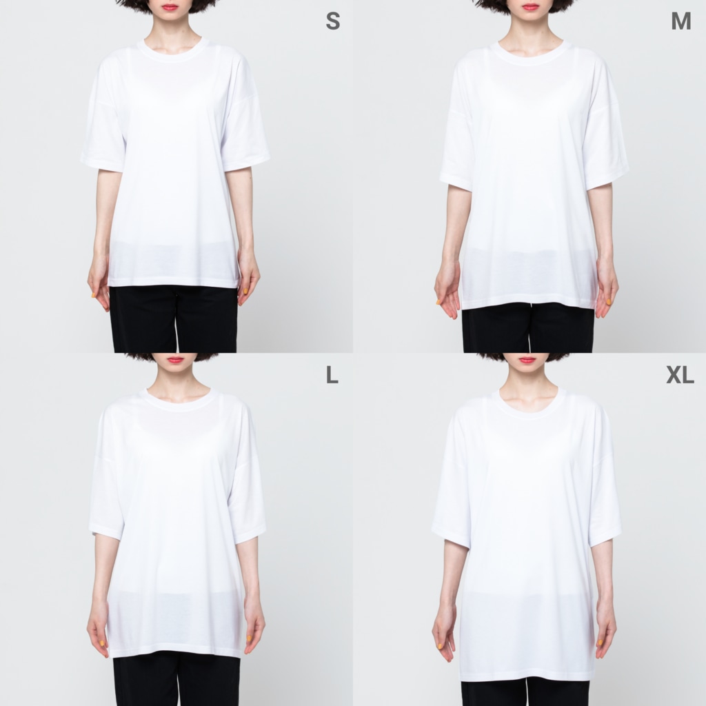 ふじみ屋 fujimi-ya のジャズコラ。 All-Over Print T-Shirt :model wear (woman)