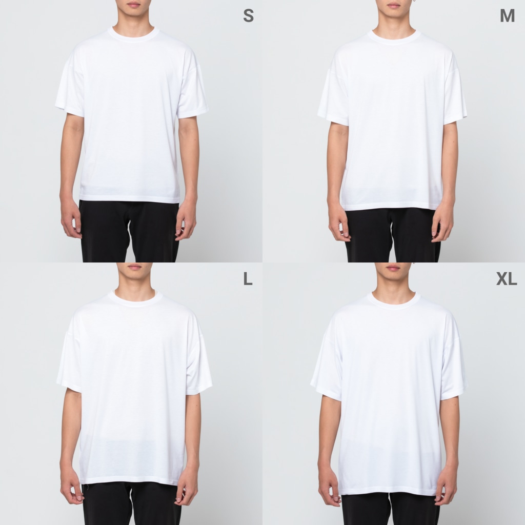 猫と釣り人のIKA_2K_FB All-Over Print T-Shirt :model wear (male)