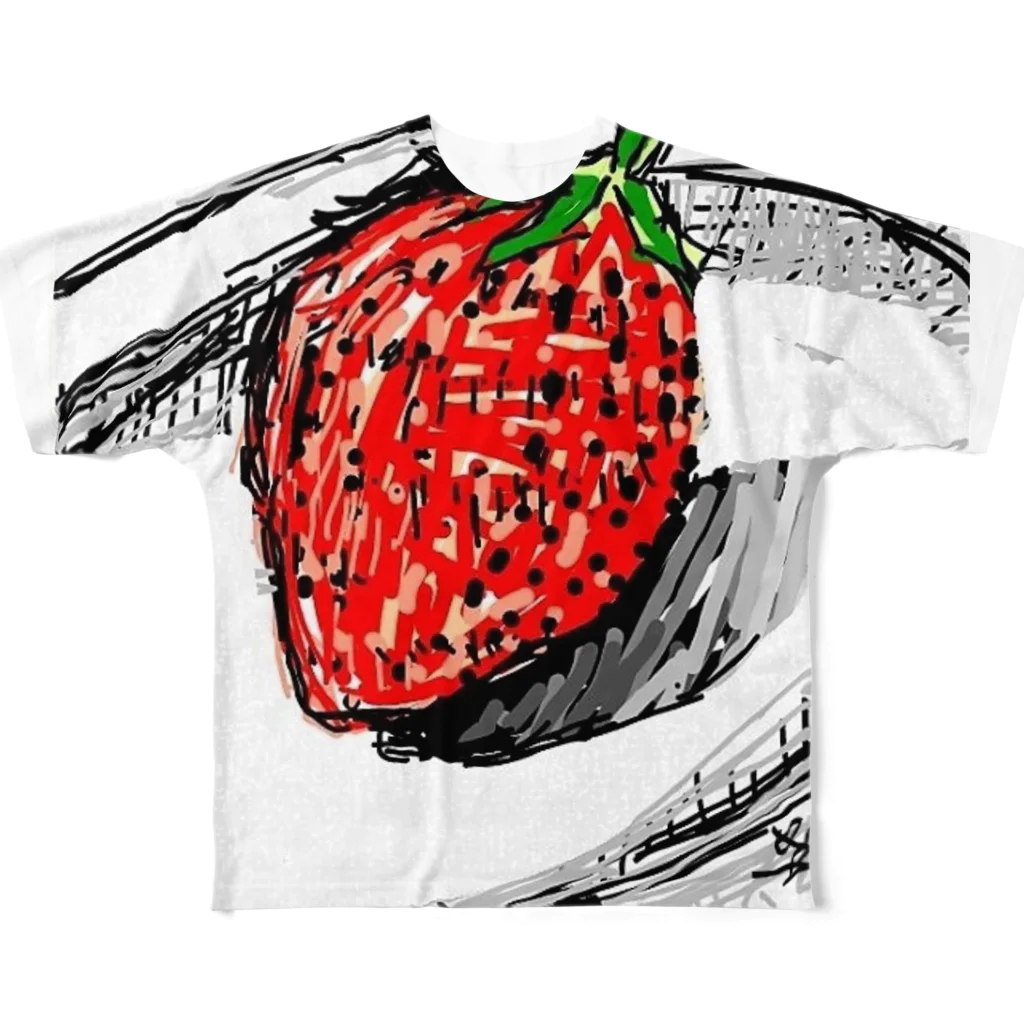 Kaedeのstrawberry フルグラフィックTシャツ