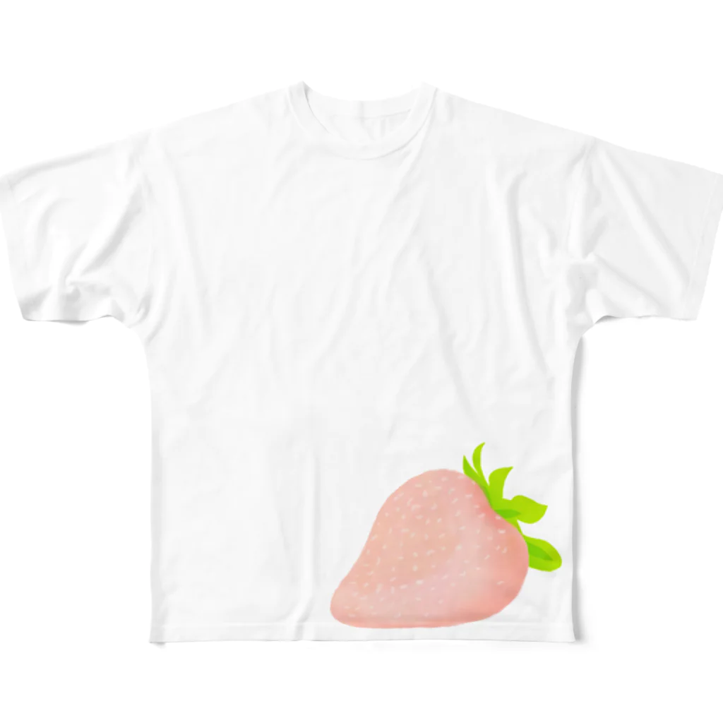 chobi shopのピンクいちご フルグラフィックTシャツ