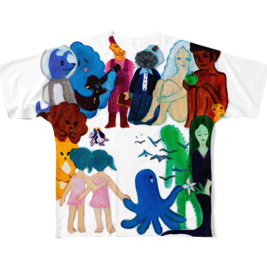 かなもけんのCharacters All-Over Print T-Shirt