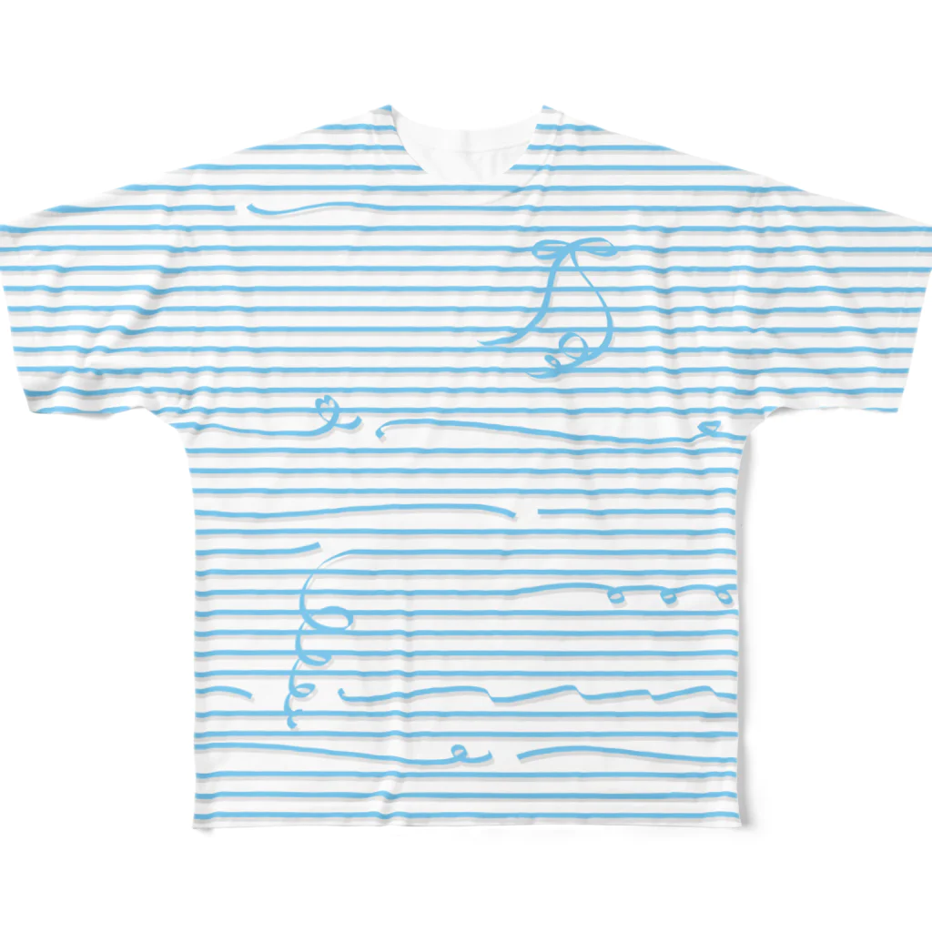 dizzyのBlue Stripes All-Over Print T-Shirt