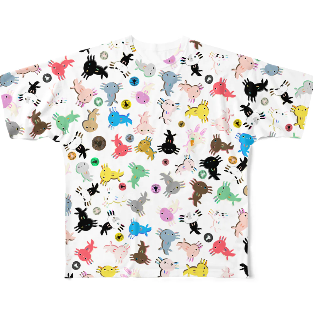 ウーパールーパーの館のウーパールーパーの館 All-Over Print T-Shirt