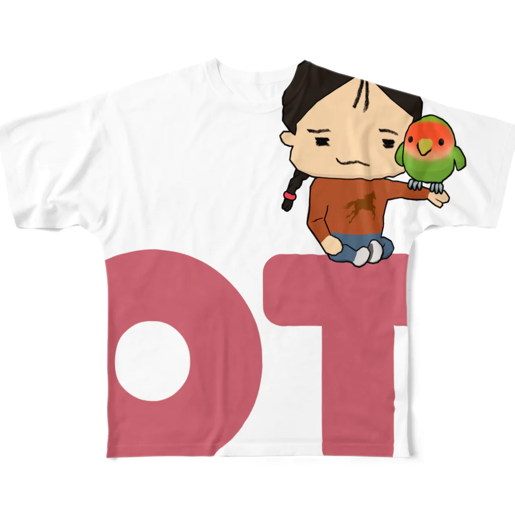 OTJAPONのOTJAPONのシュプとヲタッチとピンクロゴ フルグラフィックTシャツ