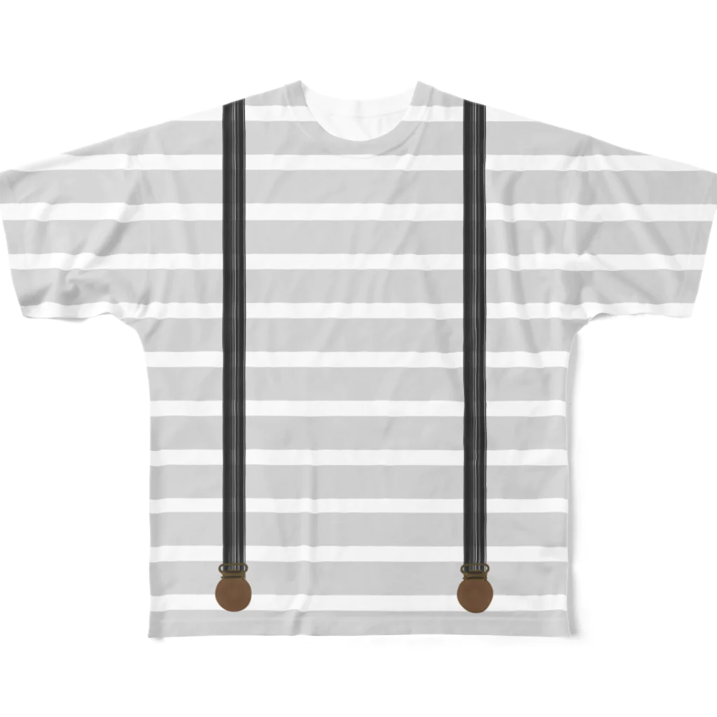 suzumenokoのサスペンダー風Ｔシャツ フルグラフィックTシャツ