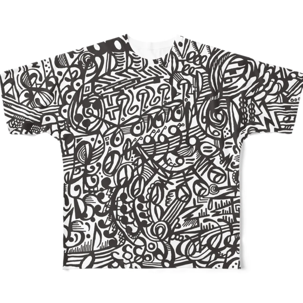 フクハラアキコの楽譜柄 All-Over Print T-Shirt