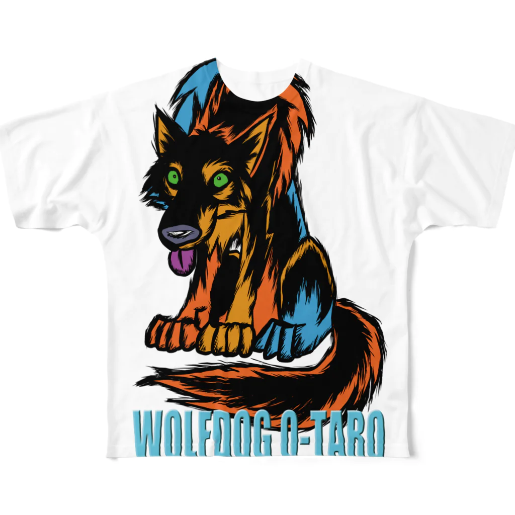 工房斑狼の狼犬Q太郎 All-Over Print T-Shirt