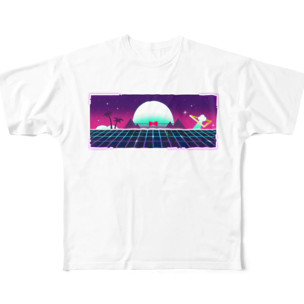 いちぼ君のお店のICHIBO-SynthWave フルグラフィックTシャツ