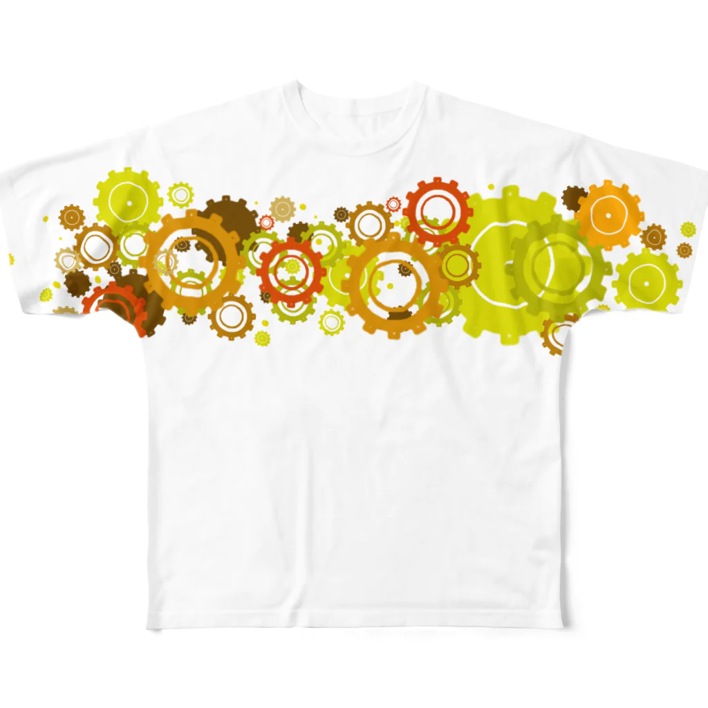 millionmirrors!のHaguruma Flower（FGT｜両面） All-Over Print T-Shirt